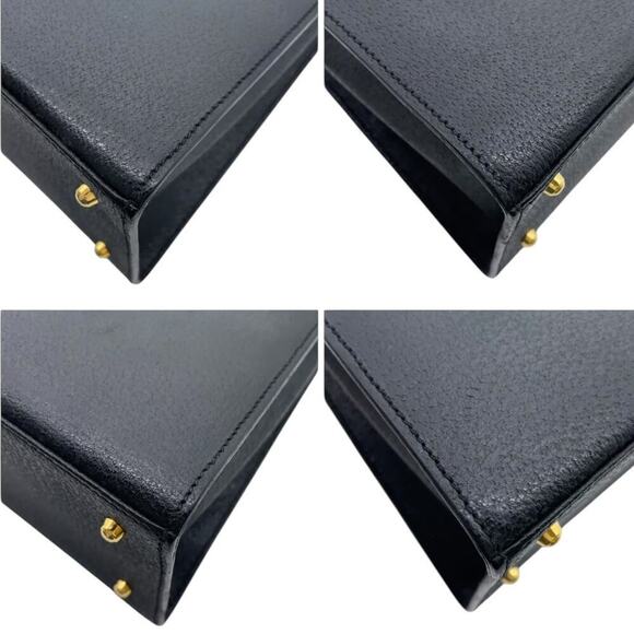 Gucci Vintage Leather Black Antique Gold Hardware 2Way Bag W/Dust bag - Picture 8 of 16